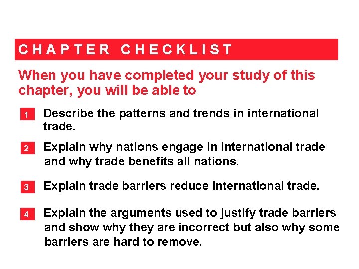 CHAPTER CHECKLIST When you have completed your study of this chapter, you will be