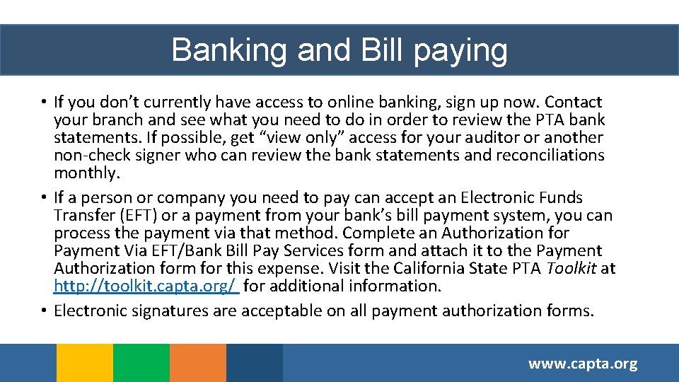 Banking and Bill paying • If you don’t currently have access to online banking,