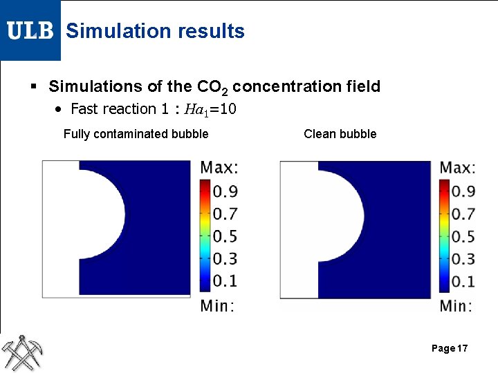 Simulation results § Simulations of the CO 2 concentration field • Fast reaction 1