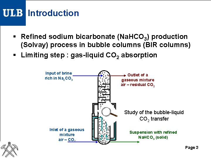 Introduction § Refined sodium bicarbonate (Na. HCO 3) production (Solvay) process in bubble columns