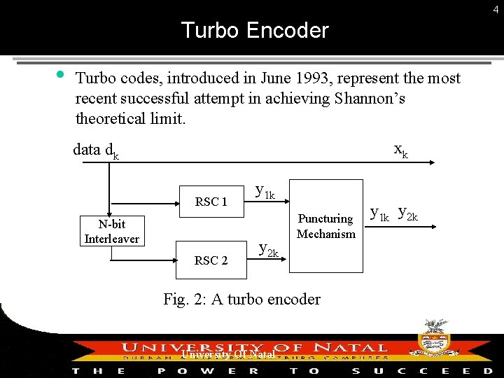 4 Turbo Encoder Turbo codes, introduced in June 1993, represent the most recent successful