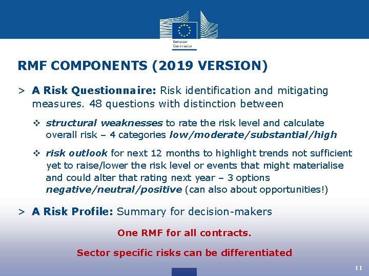 RMF COMPONENTS (2019 VERSION) > A Risk Questionnaire: Risk identification and mitigating measures. 48