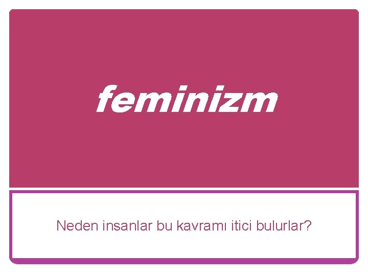 feminizm Neden insanlar bu kavramı itici bulurlar? 