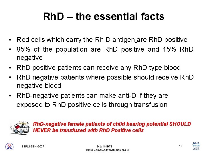 Rh. D – the essential facts • Red cells which carry the Rh D