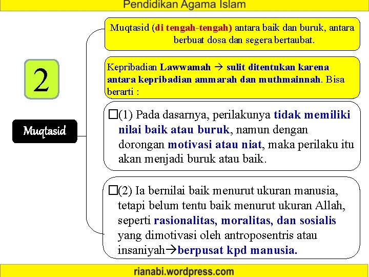 Muqtasid (di tengah-tengah) antara baik dan buruk, antara berbuat dosa dan segera bertaubat. 2