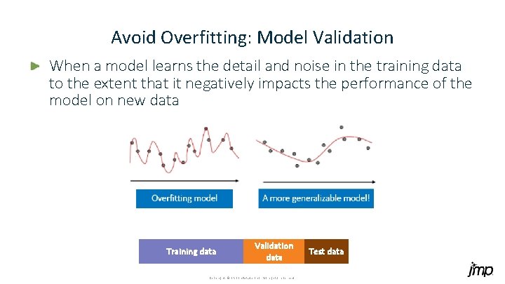 Avoid Overfitting: Model Validation When a model learns the detail and noise in the