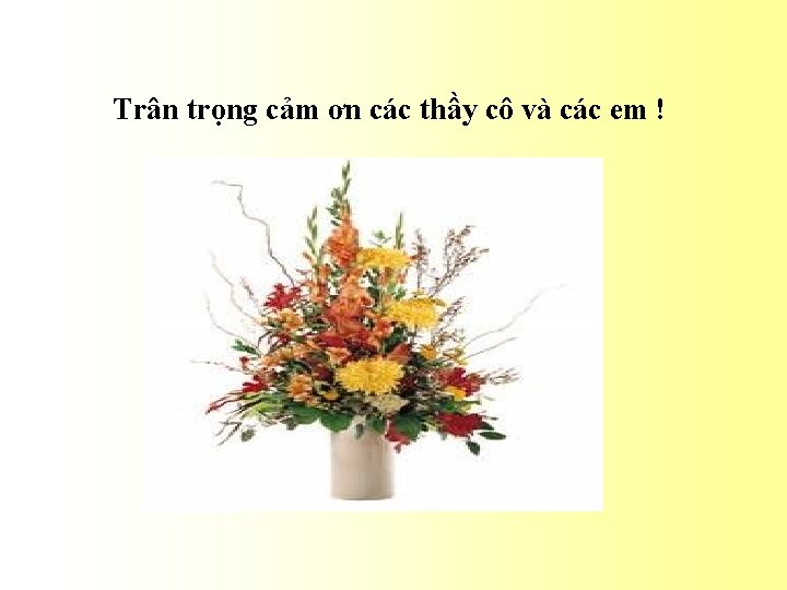 Trân trọng cảm ơn các thầy cô và các em ! 