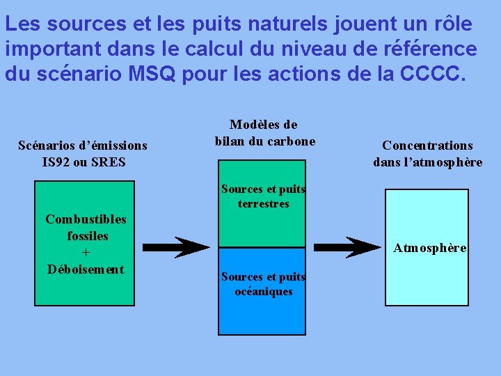 Les sources et les puits naturels jouent un rôle important dans le calcul du