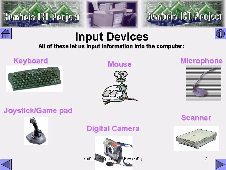 Input Devices All of these let us input information into the computer: Keyboard Mouse