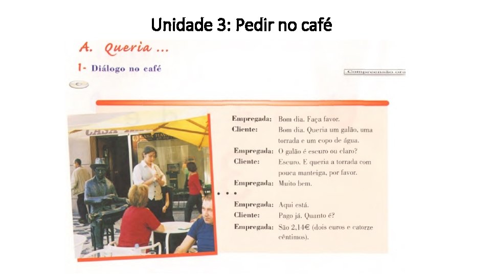 Unidade 3: Pedir no café 