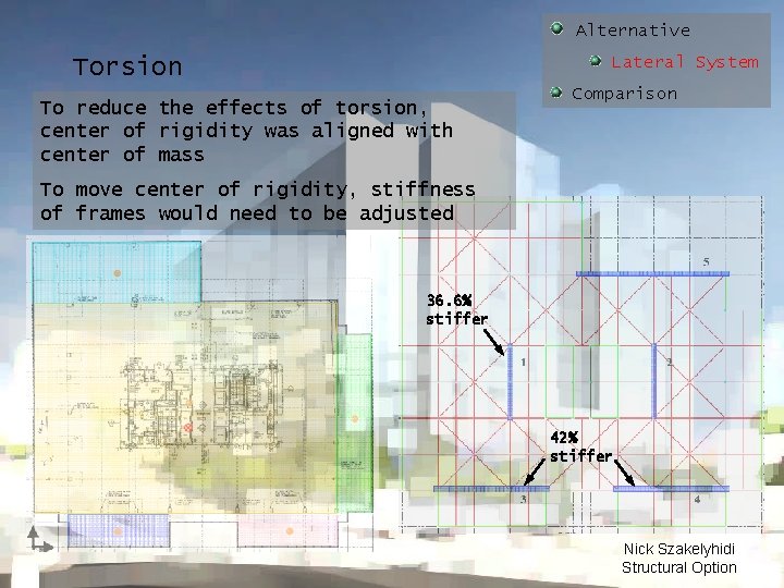 Alternative Lateral System Torsion To reduce the effects of torsion, center of rigidity was