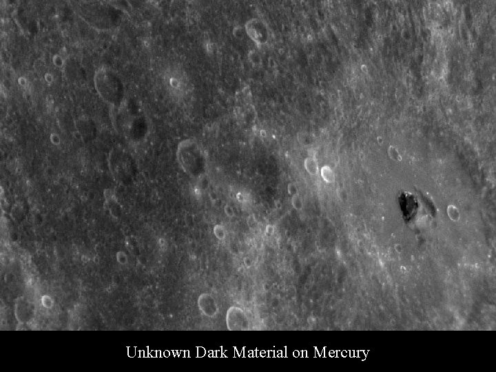 Unknown Dark Material on Mercury 