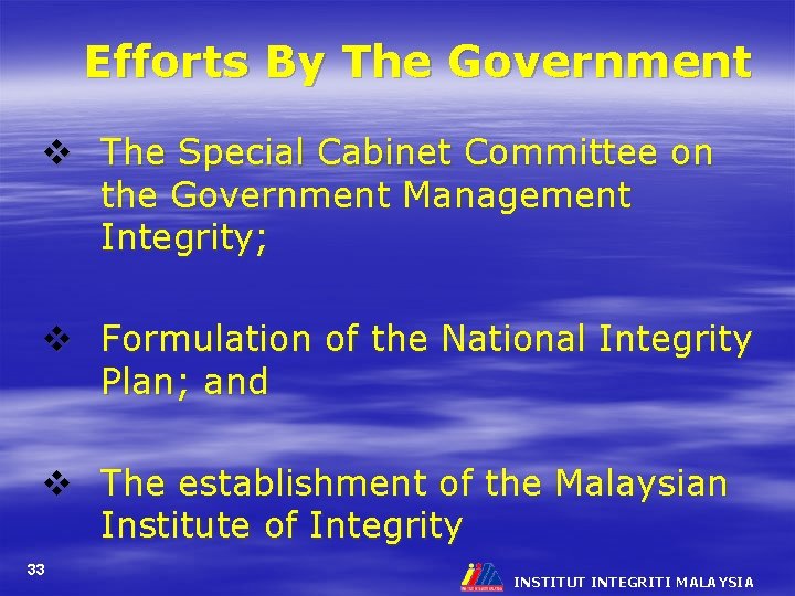 Efforts By The Government v The Special Cabinet Committee on the Government Management Integrity;