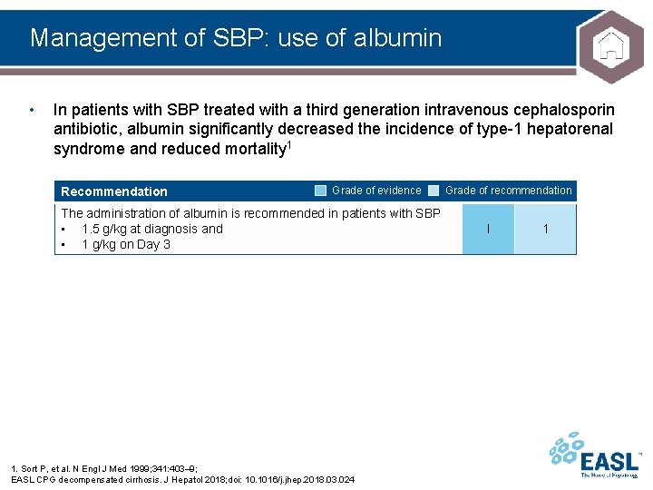 Management of SBP: use of albumin • In patients with SBP treated with a Management of SBP: use of albumin • In patients with SBP treated with a