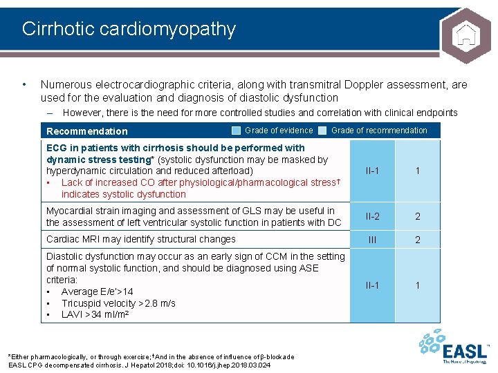 Cirrhotic cardiomyopathy • Numerous electrocardiographic criteria, along with transmitral Doppler assessment, are used for
