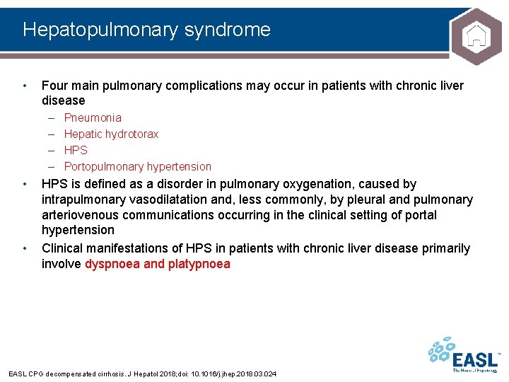 Hepatopulmonary syndrome • Four main pulmonary complications may occur in patients with chronic liver