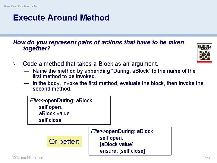 ST — Best Practice Patterns Execute Around Method How do you represent pairs of