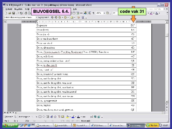 BIJVOEGSEL 6. 4. code vak 31 