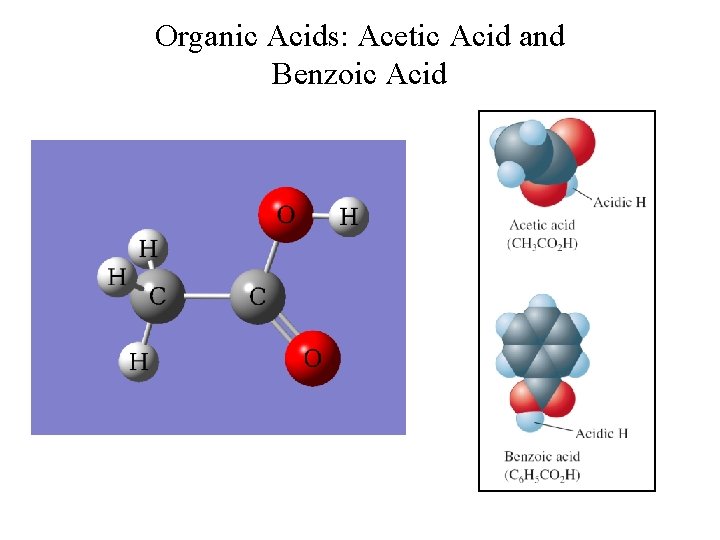 Organic Acids: Acetic Acid and Benzoic Acid 