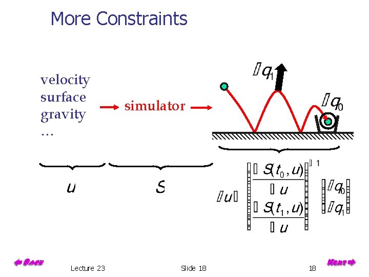 More Constraints velocity surface gravity … Lecture 23 simulator Slide 18 18 