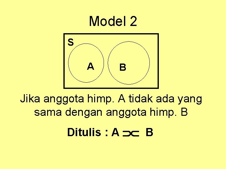 Model 2 S A B Jika anggota himp. A tidak ada yang sama dengan Model 2 S A B Jika anggota himp. A tidak ada yang sama dengan