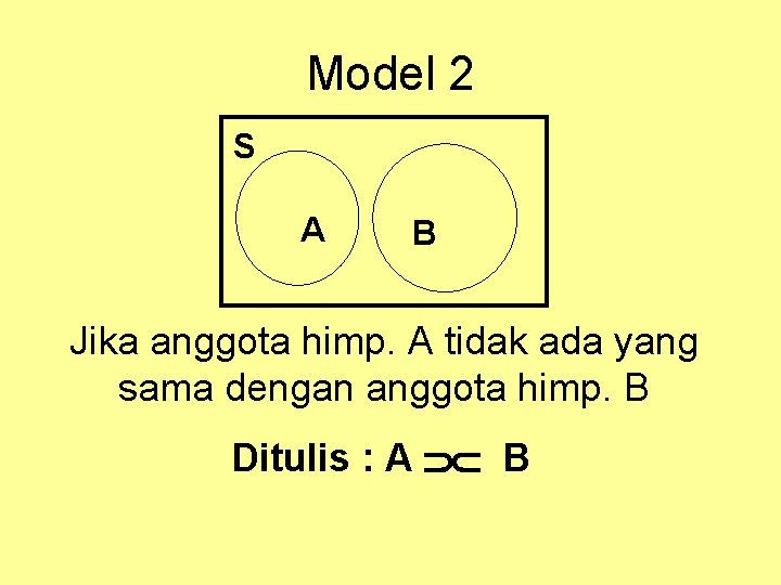 Model 2 S A B Jika anggota himp. A tidak ada yang sama dengan