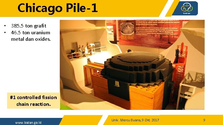 Chicago Pile-1 • 385. 5 ton grafit • 46. 5 ton uranium metal dan