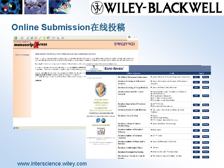 Online Submission在线投稿 www. interscience. wiley. com 