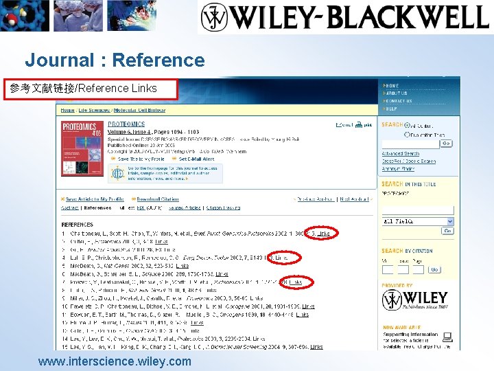 Journal : Reference 参考文献链接/Reference Links www. interscience. wiley. com 