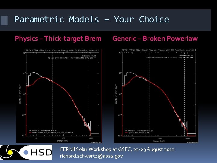 Parametric Models – Your Choice Physics – Thick-target Brem Generic – Broken Powerlaw FERMI