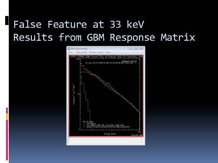 False Feature at 33 ke. V Results from GBM Response Matrix 