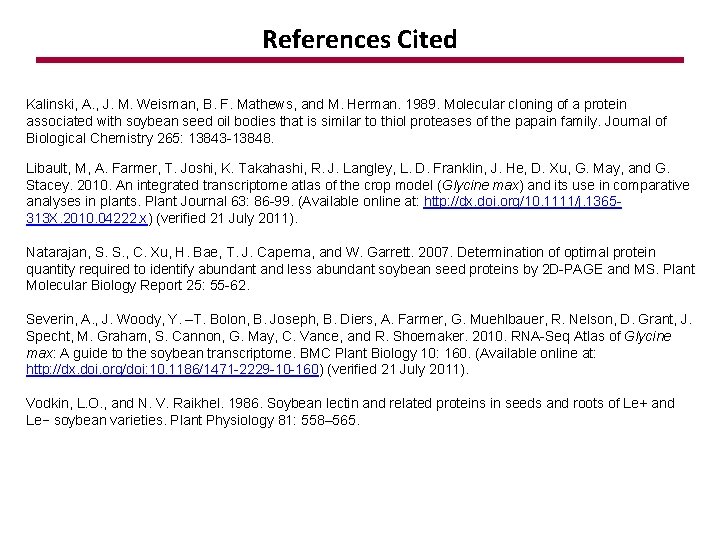 References Cited Kalinski, A. , J. M. Weisman, B. F. Mathews, and M. Herman.