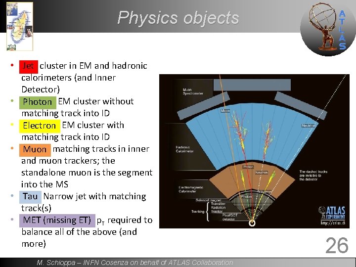 Physics objects • Jet: Jet cluster in EM and hadronic calorimeters (and Inner Detector)