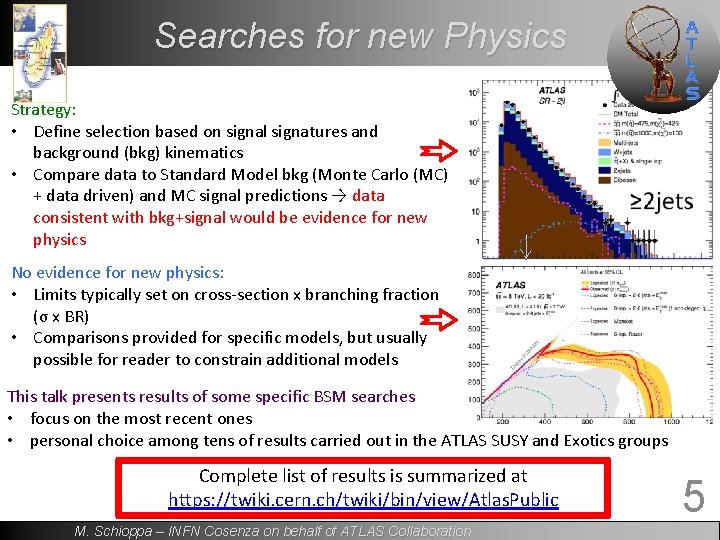 Searches for new Physics Strategy: • Define selection based on signal signatures and background