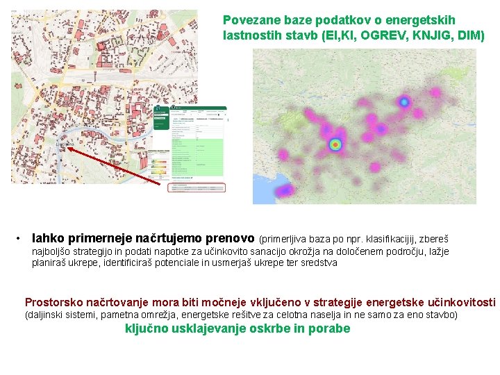 REPUBLIKA SLOVENIJA MINISTRSTVO ZA INFRASTRUKTURO Povezane baze podatkov o energetskih lastnostih stavb (EI, KI,