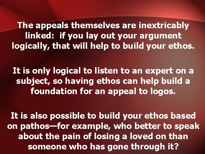 The appeals themselves are inextricably linked: if you lay out your argument logically, that