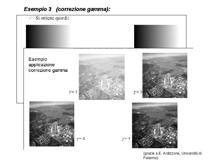 Esempio 3 (correzione gamma): (grazie a E. Ardizzone, Università di Palermo) 