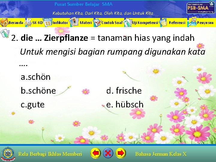 Pusat Sumber Belajar SMA Kebutuhan Kita, Dari Kita, Oleh Kita, dan Untuk Kita Beranda