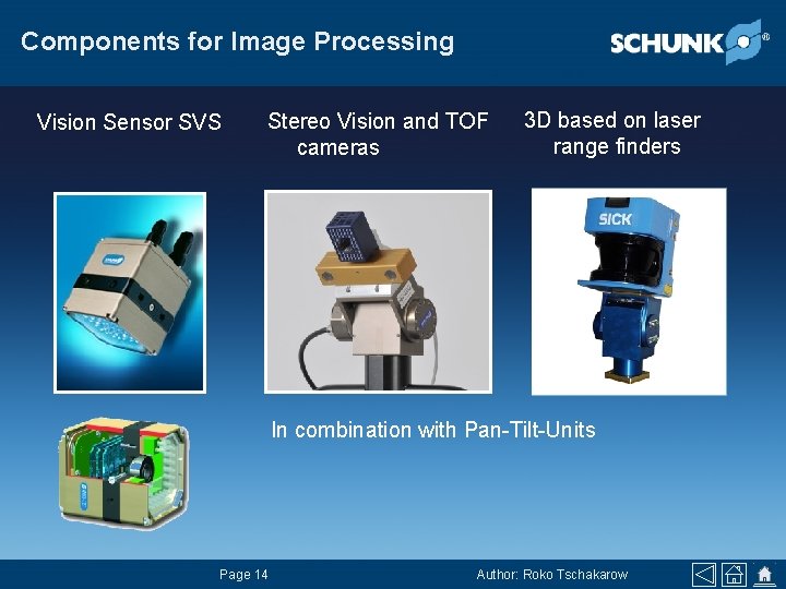Components for Image Processing Vision Sensor SVS Stereo Vision and TOF cameras 3 D