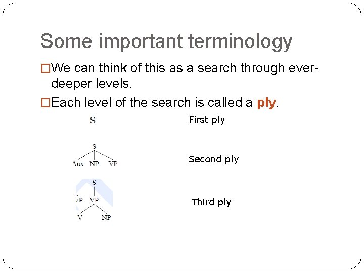 Some important terminology �We can think of this as a search through ever- deeper