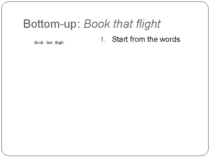 Bottom-up: Book that flight 1. Start from the words 