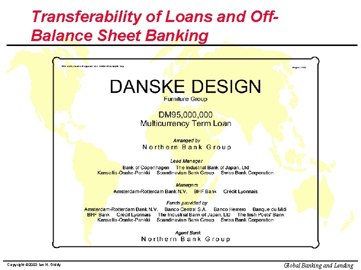 Transferability of Loans and Off. Balance Sheet Banking Copyright © 2003 Ian H. Giddy