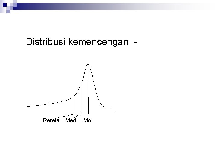 Distribusi kemencengan - Rerata Med Mo 