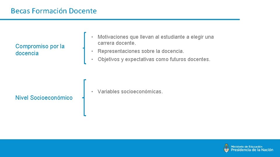 Becas Formación Docente Compromiso por la docencia • Motivaciones que llevan al estudiante a