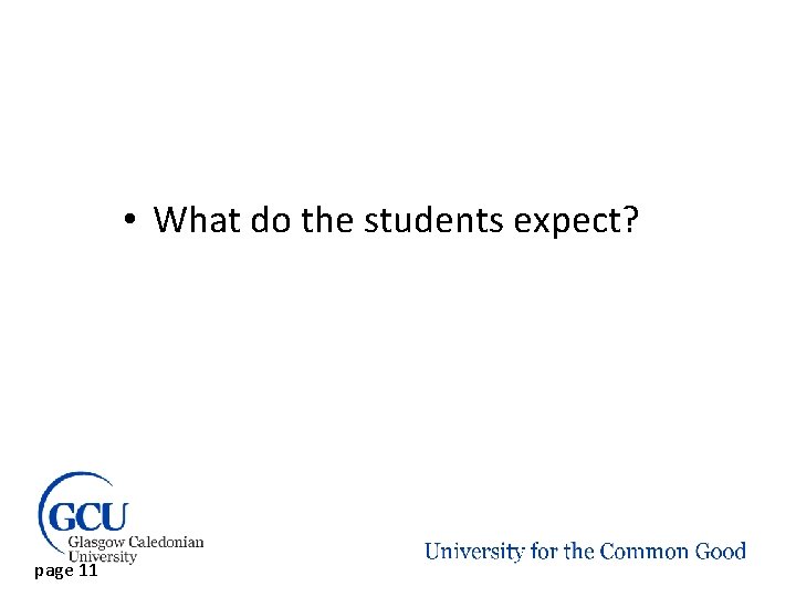  • What do the students expect? page 11 