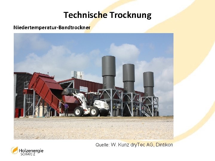 Technische Trocknung Niedertemperatur-Bandtrockner Quelle: W. Kunz dry. Tec AG, Dintikon 