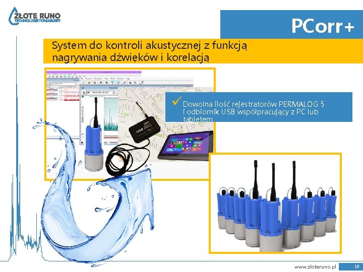 PCorr+ System do kontroli akustycznej z funkcją nagrywania dźwięków i korelacją üDowolna ilość rejestratorów