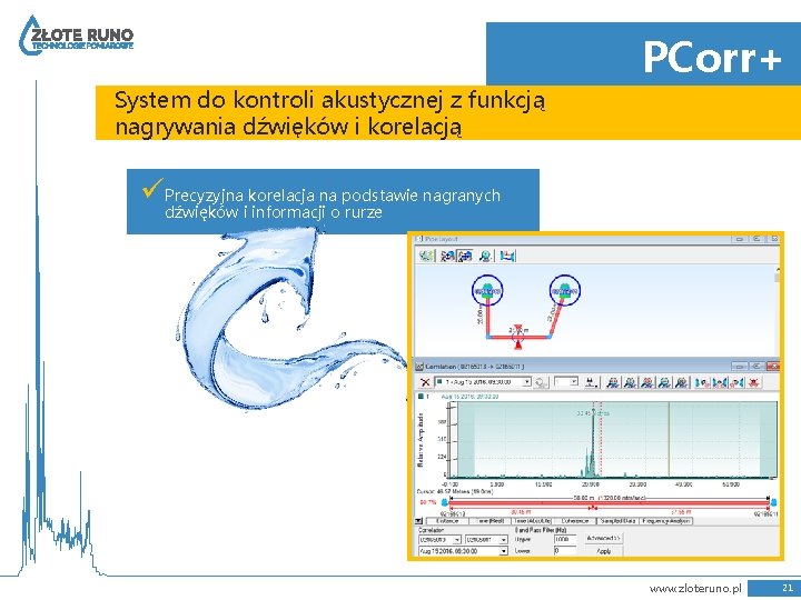 PCorr+ System do kontroli akustycznej z funkcją nagrywania dźwięków i korelacją üPrecyzyjna korelacja na