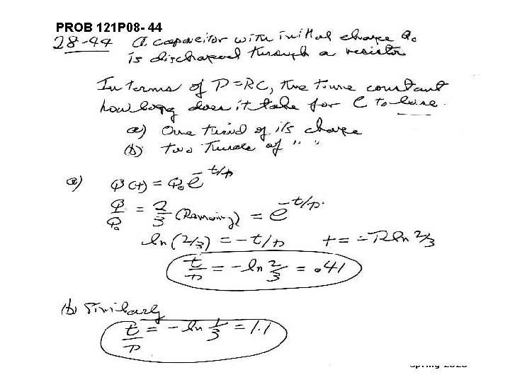 PROB 121 P 08 - 44 Spring 2020 