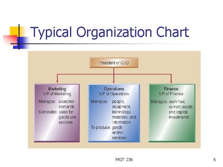 Typical Organization Chart MGT 236 6 